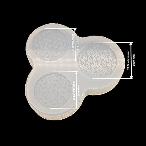 Chooseyours11 Jeton de caddie / pièce de monnaie fleur de vie moule en silicone – Décapsuleur de chariot à bricoler soi-même, porte-clés jeton | jeton pour chariot de courses, 9180000964548 - Nail Gallerys