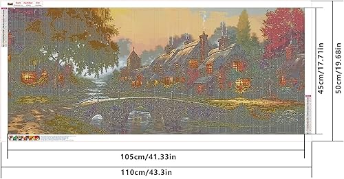 SHEGZHUC 110 x 50 cm Diamond Painting Paysage Diamond Painting Maison de campagne européenne Diamond Painting Grand XXL Peinture diamant Art Broderie Point de Croix Images Cadeau Décoration murale - Nail Gallerys