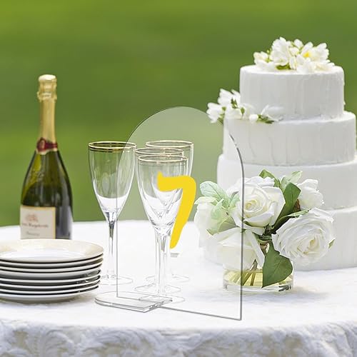 JustYit 20 Pièces Numero Table Mariage Numéro de Table Mariage en Acrylique Panneau Acrylique Transparent pour Noms D'invités,Numéros de Table pour Décoration de Fête de Mariage,Evénement - Nail Gallerys