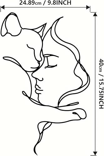 ZPZVEBEKK Décoration Murale en Métal avec Chat Noir Décoration À Suspendre for Salon Chambre À Coucher Bureau Intérieur Rustique, Silhouette, Bar, Studio Moderne - Nail Gallerys