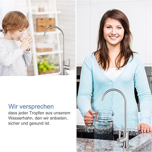 KEOKBON Robinet d'eau potable en acier inoxydable SUS304, 100 % sans plomb, convient pour la plupart des appareils à osmose inverse ou des systèmes de filtration d'eau, pas de mélangeur d'eau chaude - Nail Gallerys