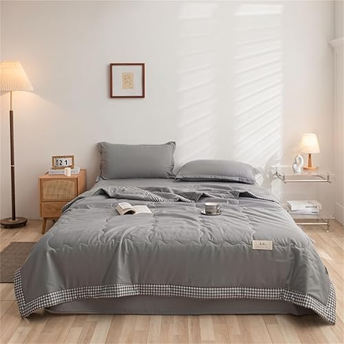 Chickwin Dessus de Lit Matelassé,Couleur Unie Désign à Plaid Bord Couvre Lit en Microfibre Dessus de Lits Couvre-Lits Doux Léger Couverture de Lit pour Lit 1~2 Personnes (150x200cm,Bleu pâle) - Nail Gallerys