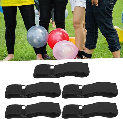 5 Pièces Bandes De Course à 3 Pattes, Corde De Cravate élastique Ferme Et Durable De Course à Trois Pattes Bande De Course Colorée à 3 Pattes pour Enfants Adultes Anniversaire (Noir) - Nail Gallerys