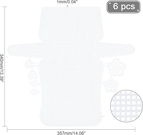 CHGCRAFT 6Pcs Rectangle en Plastique Maille Toile Sac Feuilles Maille Feuilles en Plastique avec Fleur et Coeur pour Sac Bricolage Artisanat Tricot Sac à Main Accessoires - Nail Gallerys