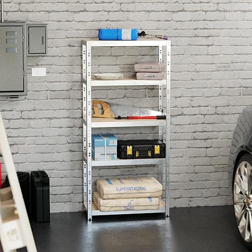 BLUMIE Etagère de rangement modulable et polyvalente pour atelier, garage, cave... Charge Lourde max 500kg -150x70x30cm - Gris - Nail Gallerys