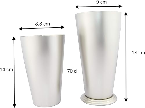 Yukiwa Boston Shaker avec Base Solide 70 cl - Fabriqué au Japon (Argent Mat) - Nail Gallerys