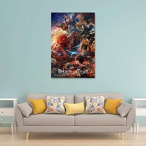 Xxjqwe Poster et impressions sur toile d'anime L'Attaque des Titans pour chambre à coucher, 30 x 45 cm, sans cadre, style 8 - Nail Gallerys