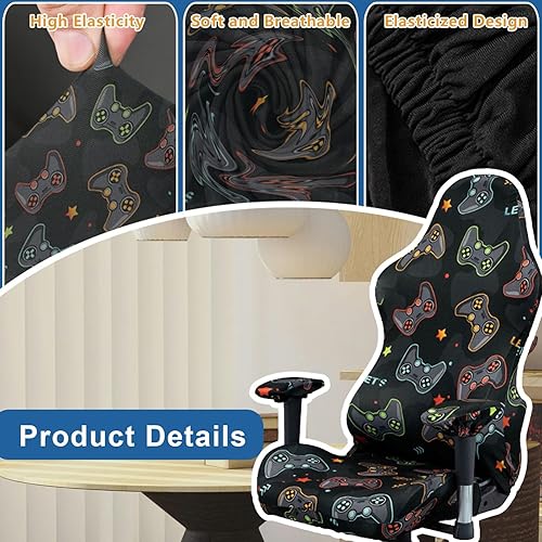 WYLEBER Housse de Chaise de Gaming,Couverture de Chaise de Jeu D'ordinateur de Bureau Housse de Fauteuil élastique(C) - Nail Gallerys