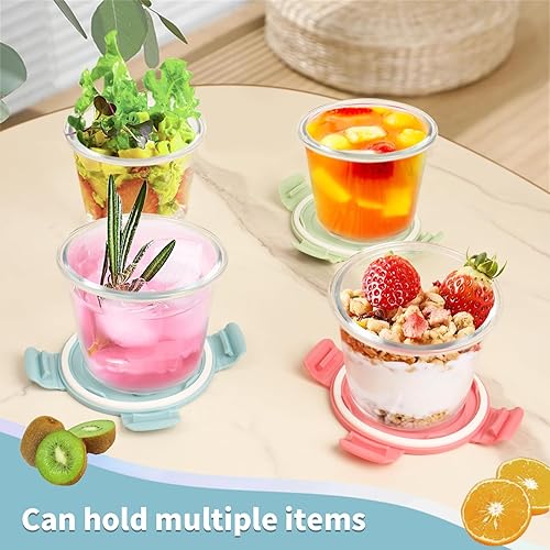 JUVEL Lot de 4 récipients en verre de 710 ml pour la préparation des repas avec couvercle, récipients en verre avec couvercle de fermeture, boîtes de conservation en verre, récipients à soupe, bocal - Nail Gallerys