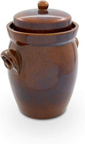 Original K&K Fermentation Pot 5.0 Liter II Shape Includes weighting Stone and Lid by K&K Keramik - Nail Gallerys