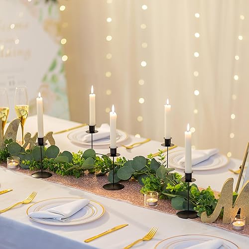 Romadedi Lot de 6 bougeoirs noirs - En métal vintage - Décoration moderne pour mariage, table, Noël, table de salon, couronne de l'Avent - Nail Gallerys