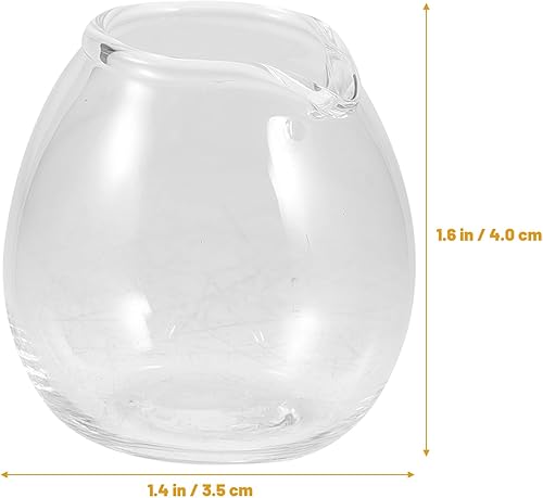 Cabilock Lot de 2 mini pots à lait en verre de 20 ml - Pichets à lait transparents - Bec verseur pour café, bar, cuisine - Nail Gallerys