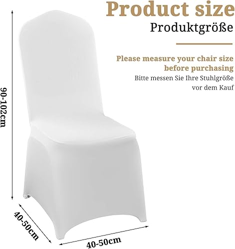 Pesonlook 10 Packs Housses de Chaise Blanches Housses de Chaise de Salle à Manger Housses de Chaise en Spandex pour Salon-Housses de Chaise de Salle à Manger Universelles Protecteur pour Mariage - Nail Gallerys