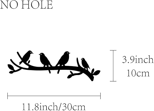 CREATCABIN Décoration Murale Oiseaux sur Branche,Sculpture Murale Bois,Tranches Bois,Embellissement,Décoration Murale pour Extérieur,Jardin,Cadeau Noël Personnalisé,Cuisine,Maison,12x4,(5) cm - Nail Gallerys