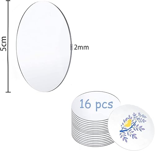 16 Pièces Plaques Acryliques Transparentes, Disques Acryliques Ronds, Transparents, 0,2 cm d'Épaisseur, Utilisation pour Cadres Photo DIY, Peintures, Bricolage, Présentoir de Scrapbooking, - Nail Gallerys