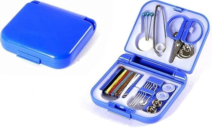 CIV Kit de couture de voyage - Ensemble complet pour réparations rapides, compact et portable (bleu) - Nail Gallerys
