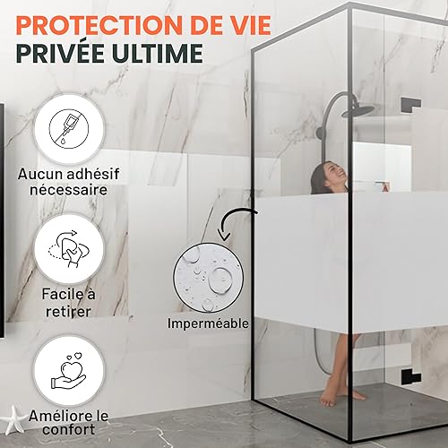 Perfect Cover Film occultant pour fenêtre - Anti-rayures - Pour fenêtre - Bonne vie privée - Film mat - Anti-UV - Pour salle de bain, cuisine, bureau, maison (75 x 300) - Nail Gallerys