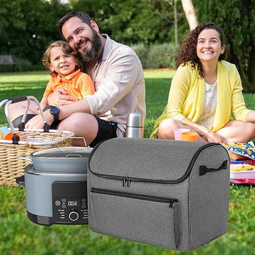 Ancsttu Housse De Transport Pour La Mijoteuse,Porte-Casserole Et Housse De Voyage Pour Mijoteuse - Tote Portable Imperméable Avec Poche Accessoire, Doublure Facile À Nettoyer, Organisateur Pour Voyage - Nail Gallerys