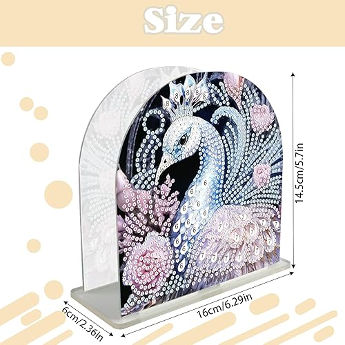 DCIDBEI Peinture Diamant Porte Serviette De Table 15x15 cm Diamond Painting Distributeur de Serviettes Porte Serviettes en Papier pour Table Cuisine Décoration de Restaurant Bar Décoration Paon - Nail Gallerys