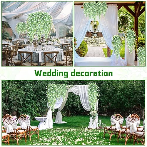 Lot de 2 plantes artificielles à suspendre - Plantes vertes en plastique - Décoration pour mariage, fête, balcon, chambre à coucher, cuisine, salon, bureau, rebord de fenêtre (violet) - Nail Gallerys