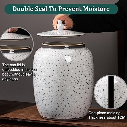 Céramique Seau À Riz,Seau À Riz Accueil Boîte À Riz Scellé,Récipient De Stockage De Riz En Céramique,Scellé À L'humidité,20kgrande Capacité,Récipient De Stockage De Riz - Nail Gallerys