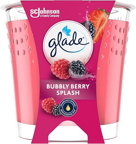 Glade Bougie parfumée, parfum Bubbly Berry Splash, infusée avec des huiles essentielles, végétalien, parfum de 30 heures, 1 bougie - Nail Gallerys
