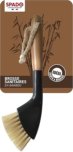 SPADO - Brosse Nettoyage Pour Sanitaires - Idéale Joints, Angles et Recoins - En Bois de Bambou Durable - Fabrication Française - Nail Gallerys