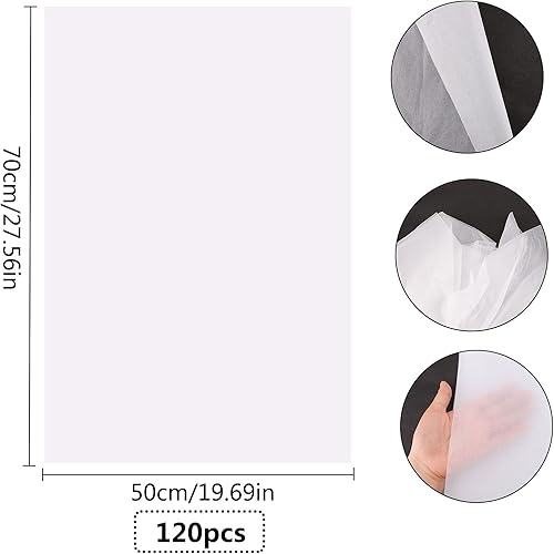 120 Feuilles de Papier de Soie Pour Emballer le Papier Translucide d'emballage de Vêtement Impression Artisanat de Soie Pour Artisanat Floral fête d'anniversaire Festival Emballage Cadeau - Nail Gallerys