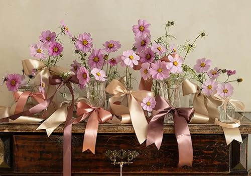 Ruban de satin rose vieilli - 25 m - 6 mm - Ruban décoratif pour cadeau - Vieux rose - 6 mm - Nail Gallerys