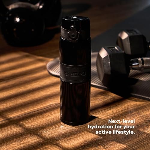 AQUAPHOR City Cool Bouteille d'eau avec filtre – Double paroi isotherme en acier inoxydable – 500 ml (noir) - Nail Gallerys