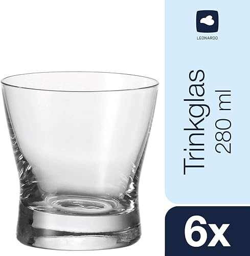 Leonardo 063179 Tazio Set 6 Petit gobelet, Verre, Clair, 9 x 9 x 9 cm, 6 unités - Nail Gallerys