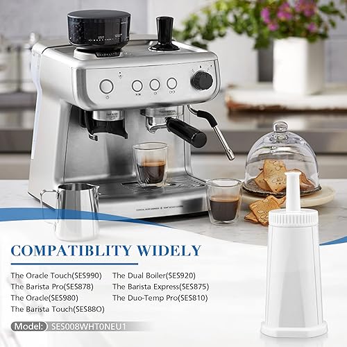 Lot de 3 filtres à eau compatibles avec machine à café Sage Barista SES 990/980/500/878/875/880/920/810, comparé à # BES008WHT0NUC1 - Nail Gallerys