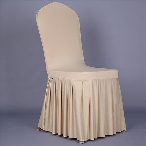Lot de 12 housses de chaise élégantes avec jupe Oxford pour banquet et hôtel (blanc) - Nail Gallerys