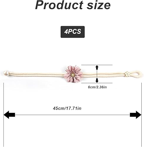 HUANR Embrasse Rideau, 4 Pièces Attache Rideau, Cadre de Rideau, Extensible, Gris et Rose Attache Rideaux, Attaches de Rideaux Réglables, pour Salon, Jardin, Chambre à Coucher - Nail Gallerys