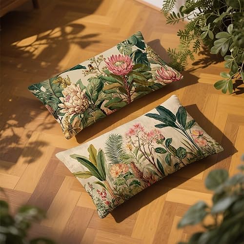 Housse Coussin 40x60 Usine Motif Impermeable Housse Coussin Vert Lin Taie d'oreiller Rectangulaire Decoration Taie d'oreiller Lot de 2 pour Lit Maison Salon Chambre Chambre Exterieur Jardin L-18 - Nail Gallerys