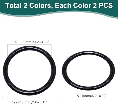 PH PandaHall 4PCS Poignée de Sac à Main Ronde, 2 Couleurs Poignées de Sac en Plastique Poignée de Sac à Main Décorative Remplacements de poignée de Sac pour L'été Bord de Mer Sacs à Main, 13.5cm - Nail Gallerys