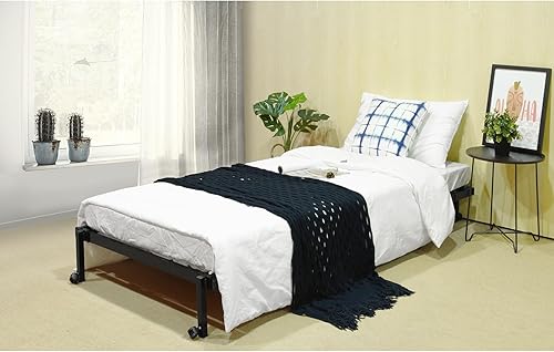 FetiNes Lit Pliant 90x190 cm Lit d'appoint 1 Personne Adulte, Lit d'invité Pliable avec Matelas en Mousse à Mémoire de Forme Haute Résilience de 12 cm, Capacité de Charge 200 kg - Nail Gallerys