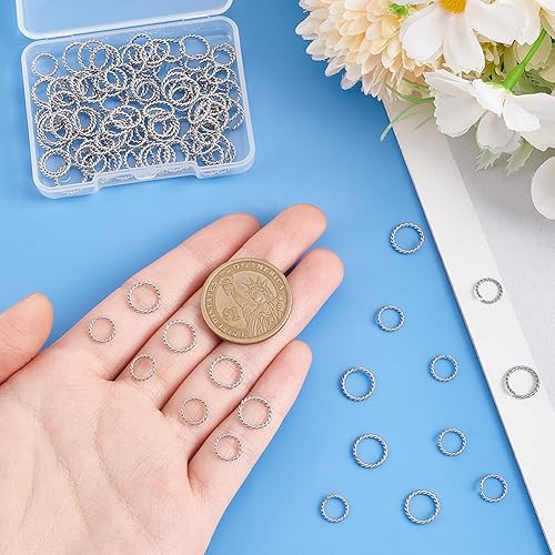 UNICRAFTALE 120 pièces 2 tailles Anneaux de Saut Acier Inoxydable Anneau Torsadé 8~10mm Anneaux Ronds Ouverts pour Fabrication de Bijoux Boucles D'Oreilles Bracelets Pendentif Ras du Cou et Porte Clés - Nail Gallerys