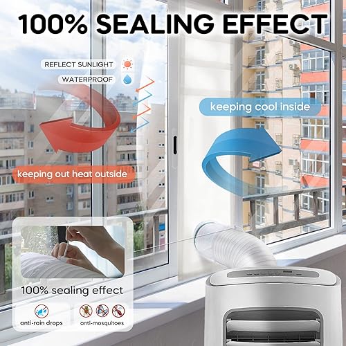Loviga Joint de FenêTre pour la Climatisation Mobile et SèChe-Linge, Joint de Fenetre Climatisation 100% pour Climatiseur Mobile, 25 x 62 à 92 cm Longueur Ajustable Etanche Facile à Installer - Nail Gallerys