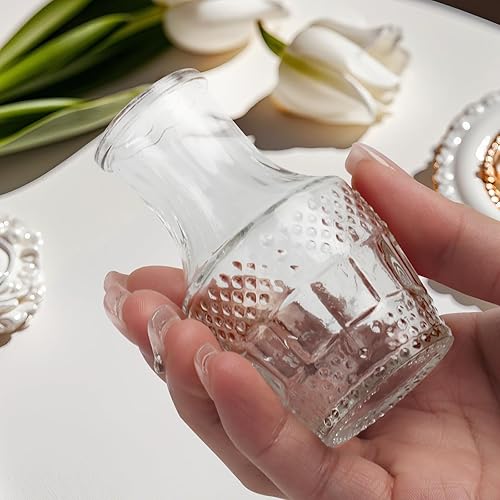 Aevcvok Petit Vase en Verre,Lot de 20 Vases en Verre Vintage Mini Vase Deko Set Différentes Décorations de Mariage Transparent Tailles Vasen de Fleurs - Nail Gallerys
