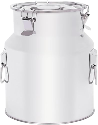 Pot à lait de 14 l en acier inoxydable avec couvercle, récipient de transport thermique, pot à lait de la ferme, pour le transport ou le stockage - Nail Gallerys