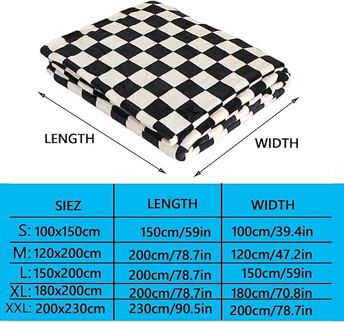 Couverture en flanelle, couverture en peluche douce et pelucheuse, couverture en damier noir et blanc, très épaisse et chaude, for canapé, chaise, lit, camping, pique-nique, voyage ( Color : Yellow , - Nail Gallerys