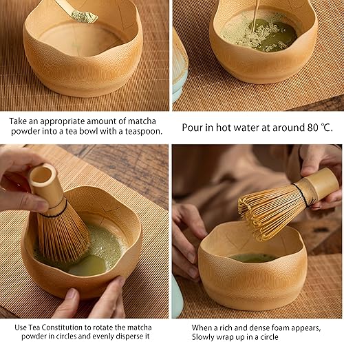 WYFCR 4PCS ensemble de Matcha, ensemble de et de bol Matcha, cuillère à tartiner, porte -, bol en bois 510 ML, kit de préparation de thé matcha à la main - Nail Gallerys
