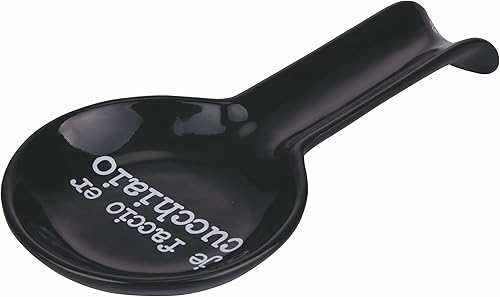 Repose-cuillère en grès, noir, S.P.Q.eRe - Nail Gallerys