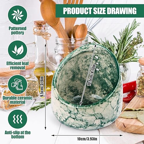 Encuryna Râpe à herbes en céramique, bol pour enlever les feuilles et les feuilles avec 4 trous pour chou frisé - Nail Gallerys