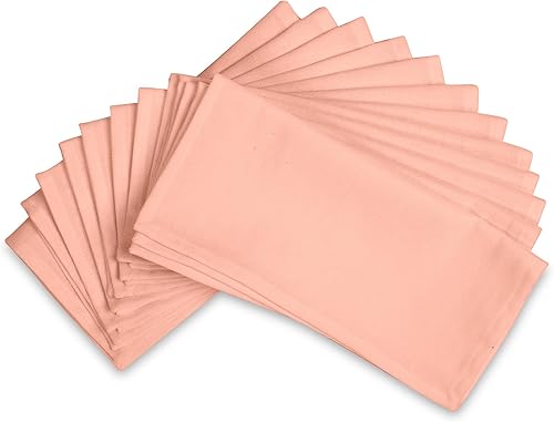 Encasa XO Set de 12 Serviettes de Table en Tissu Cocktail | Serviette de Table en Coton Pur | 23x23 cm | Glace Bleue | Lavable en Machine - Nail Gallerys