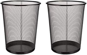 EUROXANTY® Corbeille à papier | Poubelle pour le recyclage du papier, carton | 27 x 24 cm | Noir | 10 L | 2 Unités - Nail Gallerys