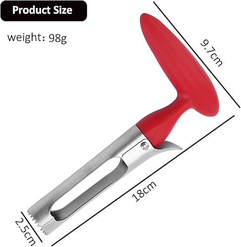 NIYATA Vide Pomme Trognon, Enleve Trognon Pomme Inox,2.5 X 18CM Evideur Pomme et Fruit,Durable et Facile à Utiliser,pour Fruits et Légumes(Rouge) - Nail Gallerys