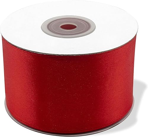 Decoraparty Ruban Rouge en Satin épais 50 mm, Bobine 25 m pour Idées Cadeau, Cartes de vœux, Fleurs, Gâteaux, Mariage, Confirmation, Anniversaire, Saint Valentin, Remise des diplômes, Noël, Nouvel An - Nail Gallerys