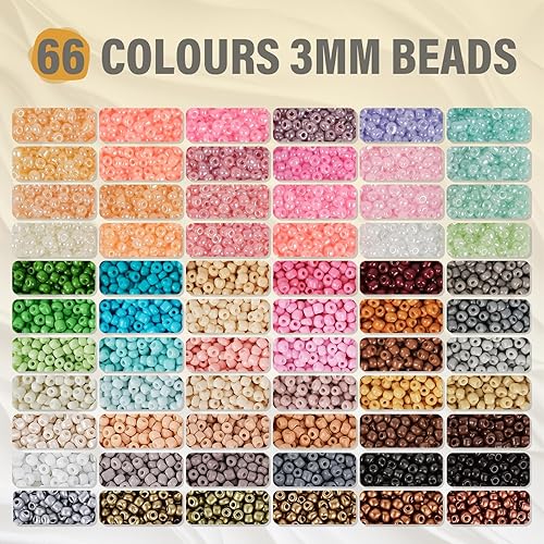 RUBY Perles de 3 mm pour bracelets, perles de verre, bracelets à faire soi-même, perles avec lettres, kit de fabrication de bijoux, kit de breloques, cadeaux pour adultes, pour les fêtes, les vacances - Nail Gallerys
